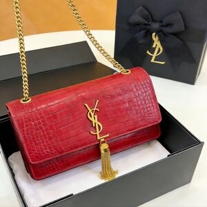 <AUTHENTIC>Saint Laurent Kate Tassel Wallet Red